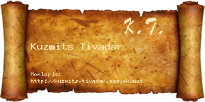 Kuzmits Tivadar névjegykártya